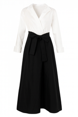 White and Black Shirt Dress