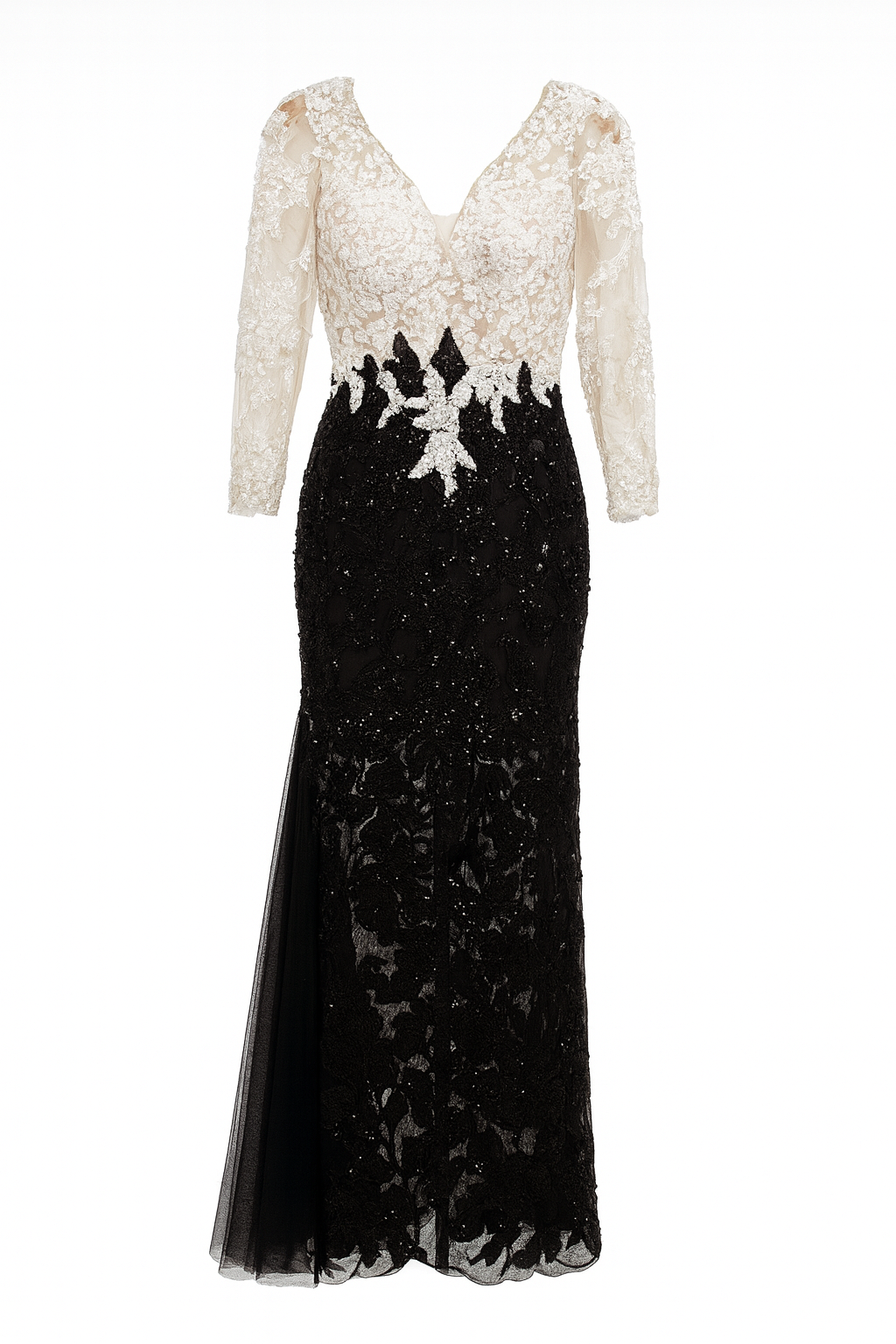 Black and White Beaded Dress