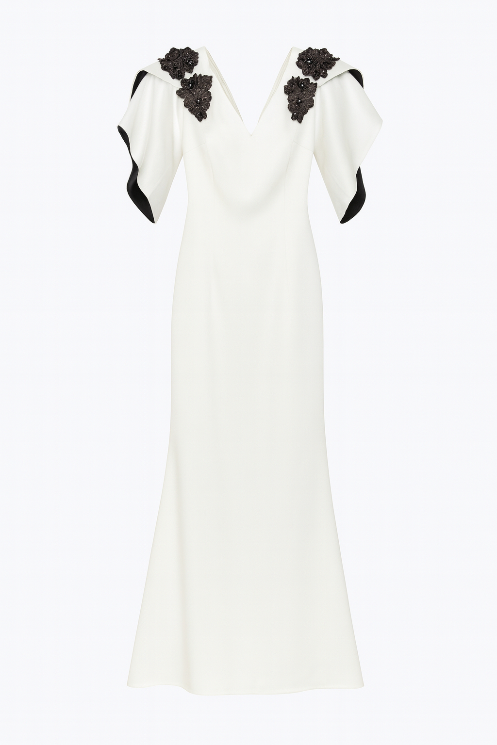 White Gown with Embellished Sleeves