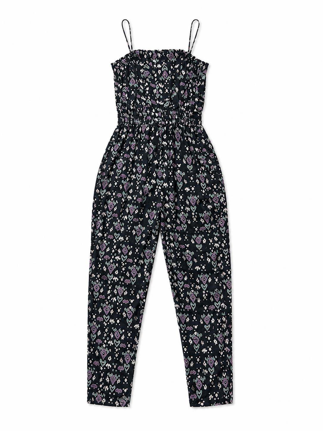 Navy Floral Jumpsuit