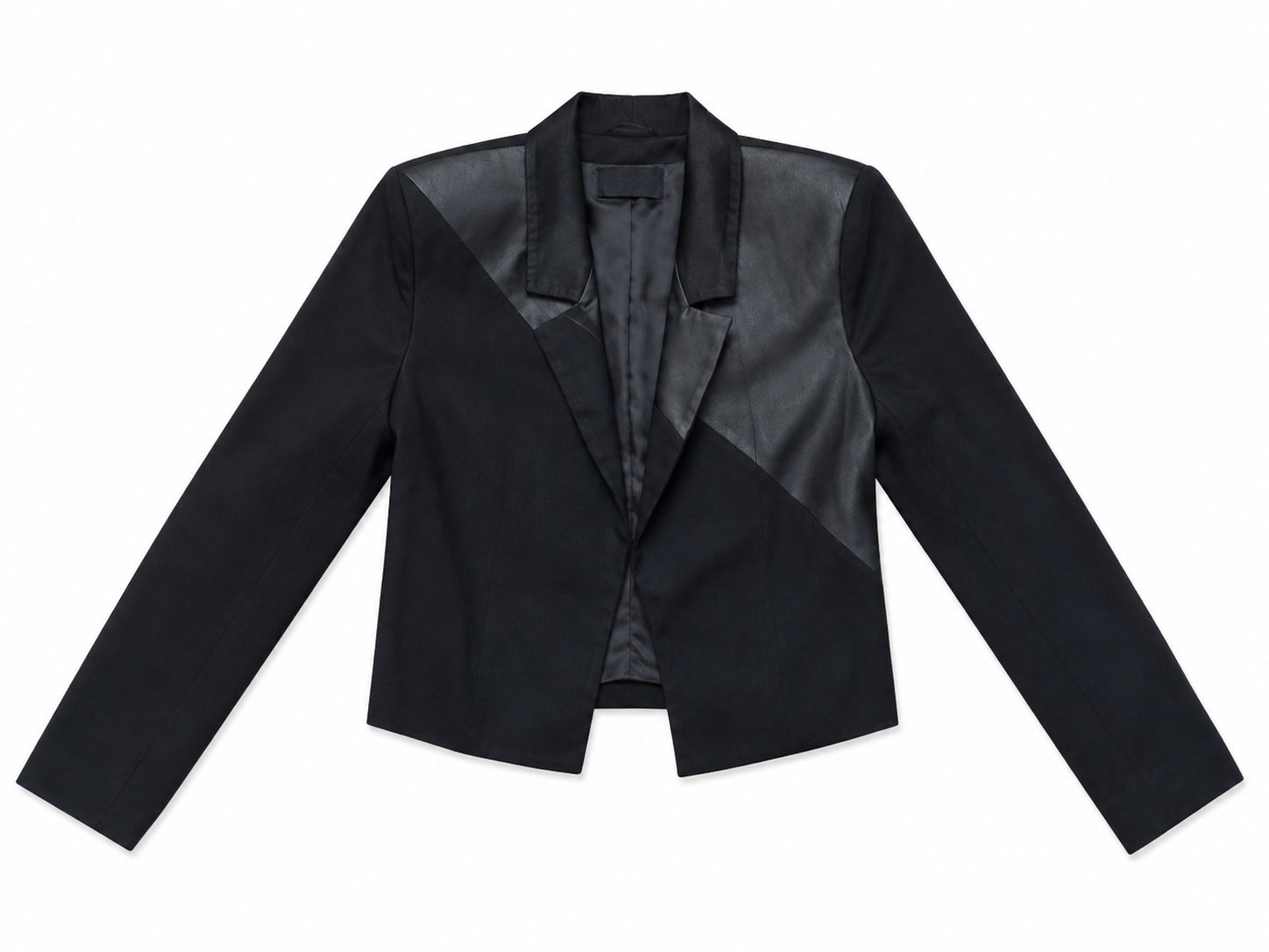 Black Denim & Leather Jacket