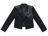 Black Denim & Leather Jacket