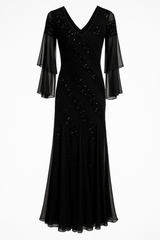 Black Velvet and Chiffon Dress