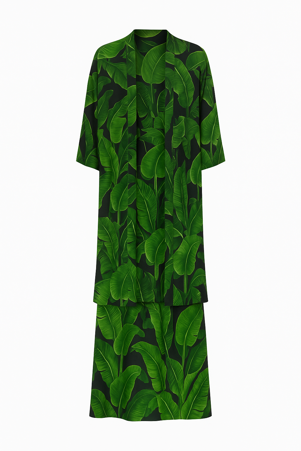 Leaf Print Skirt and Duster