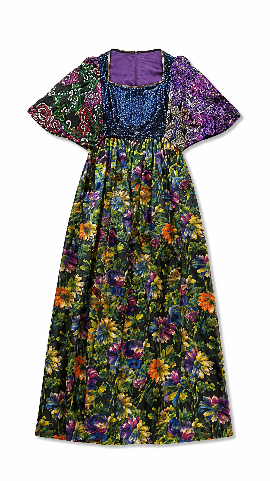Purple & Blue Beaded Gown
