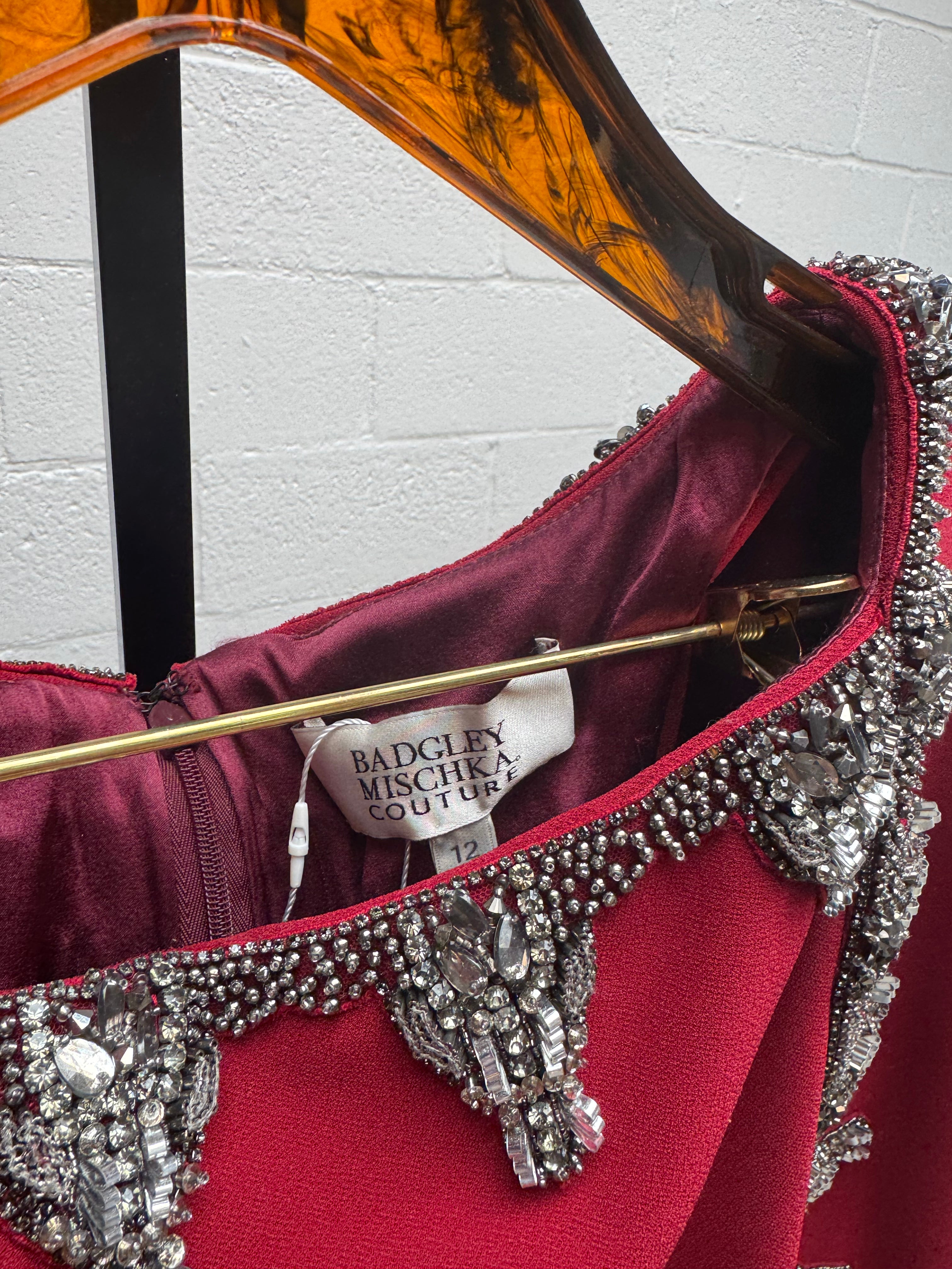 Red Dress With Cape embellishments