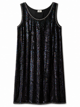 Navy Blue Sequin Mini Dress