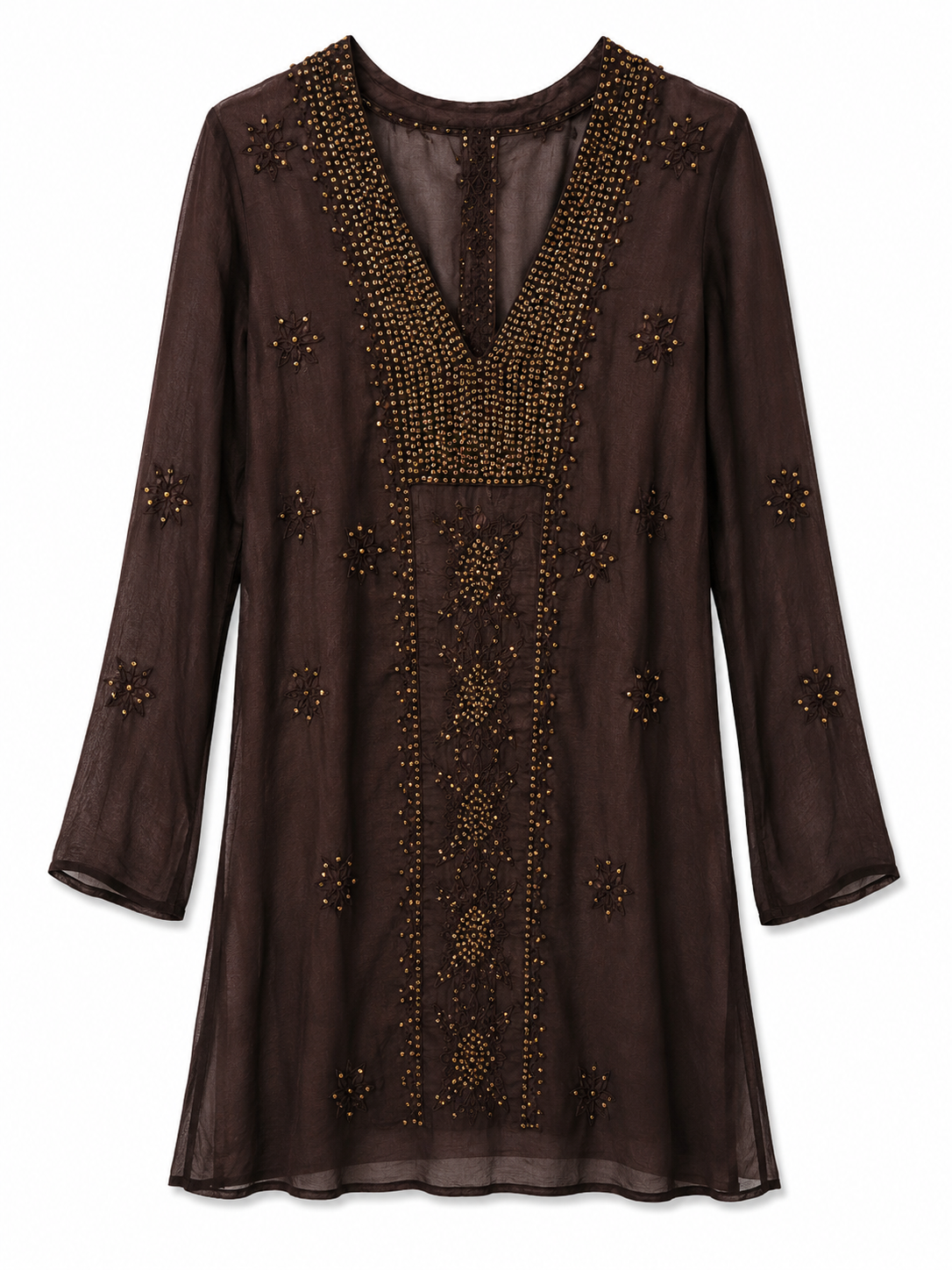 Brown Sheer Dress