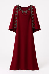 Red Dress With Cape embellishments