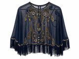 Navy Blue Beaded Top