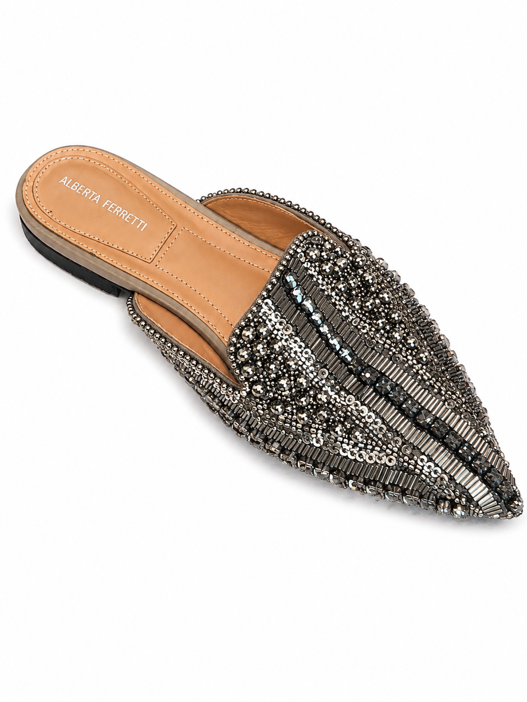 Silver Beaded Mule