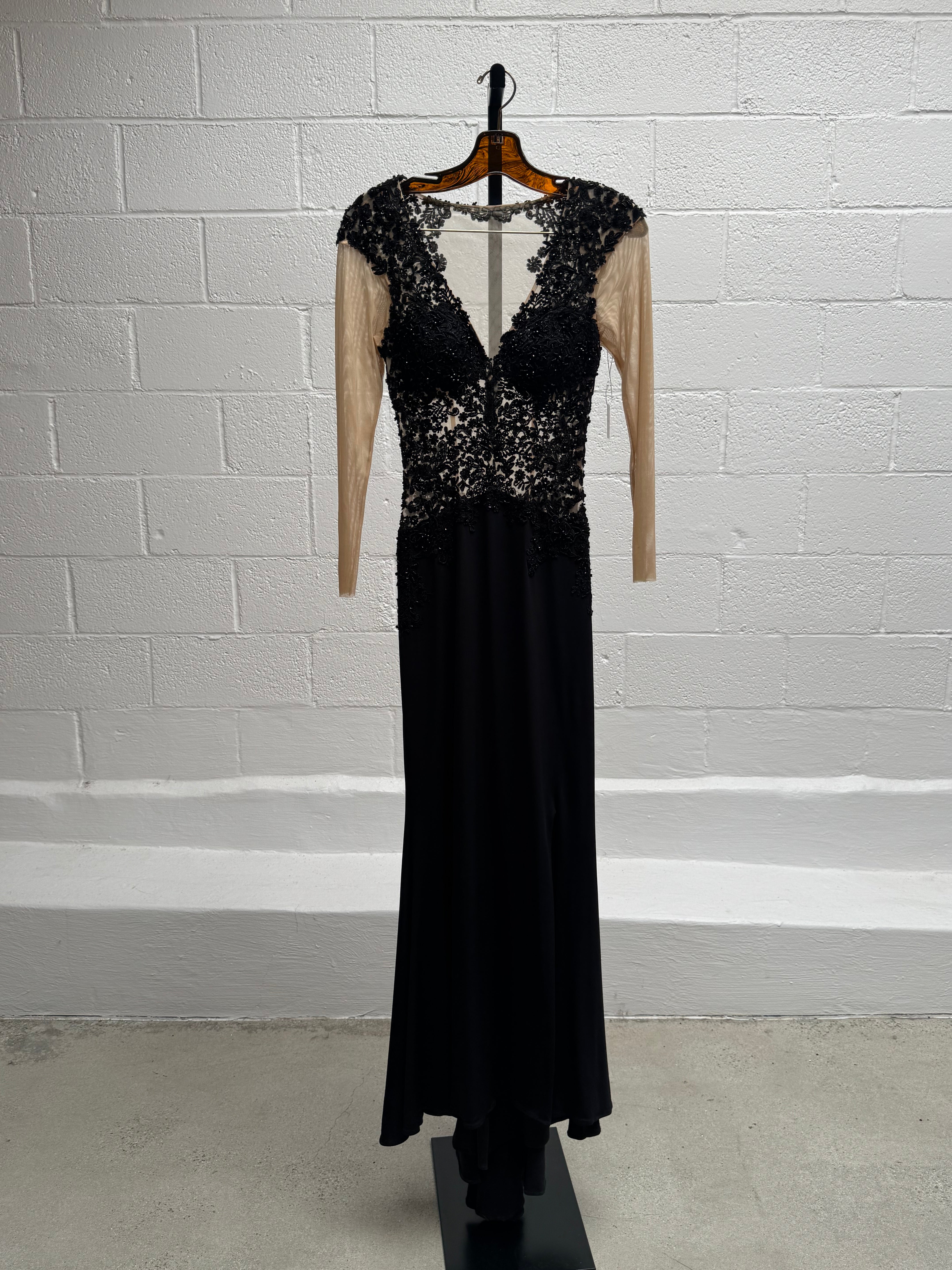 Black and White beaded lace dress