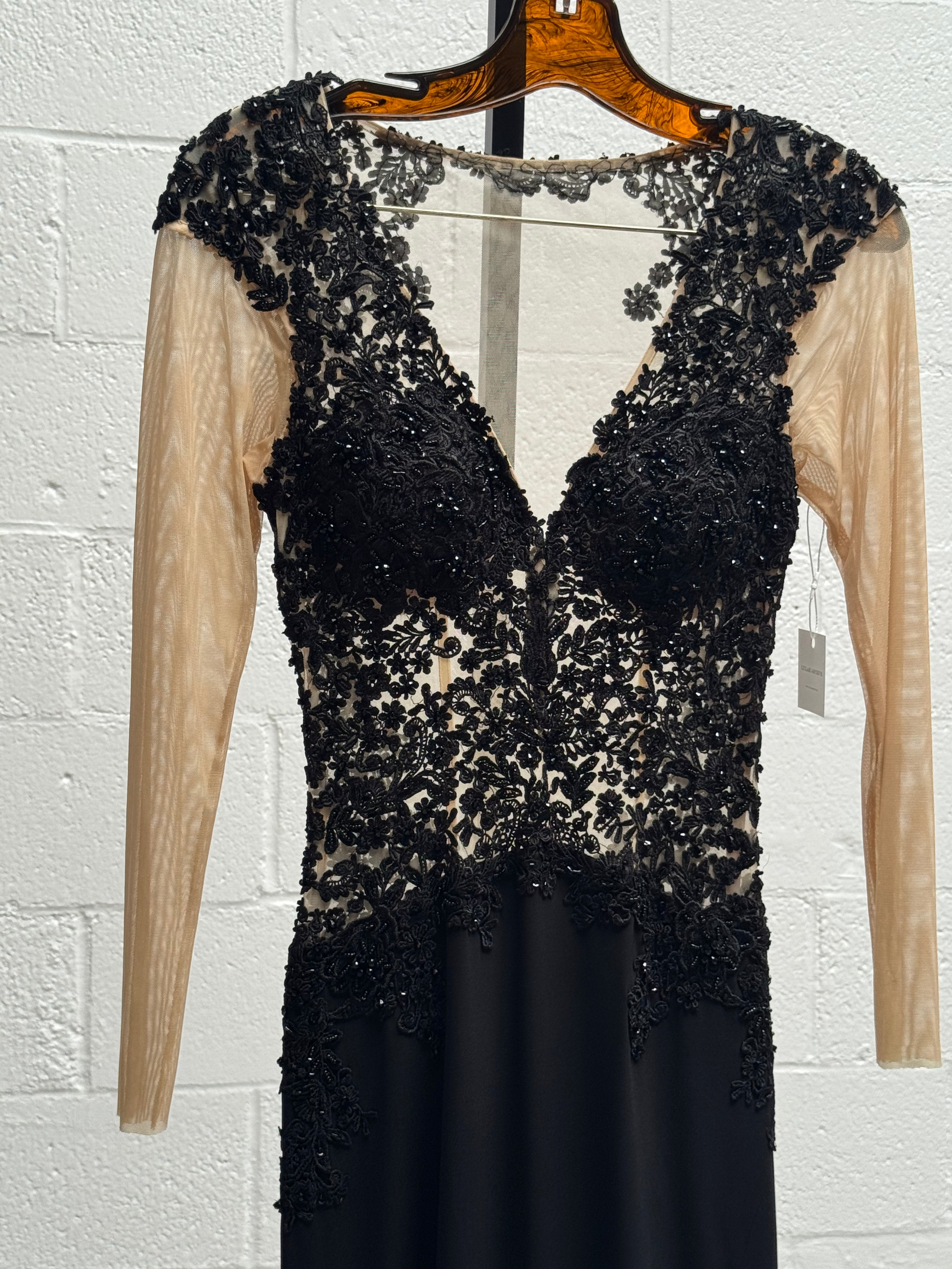 Black and White beaded lace dress