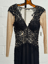 Black and White beaded lace dress