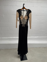 Black and White beaded lace dress