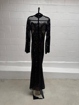 Long beaded black gown