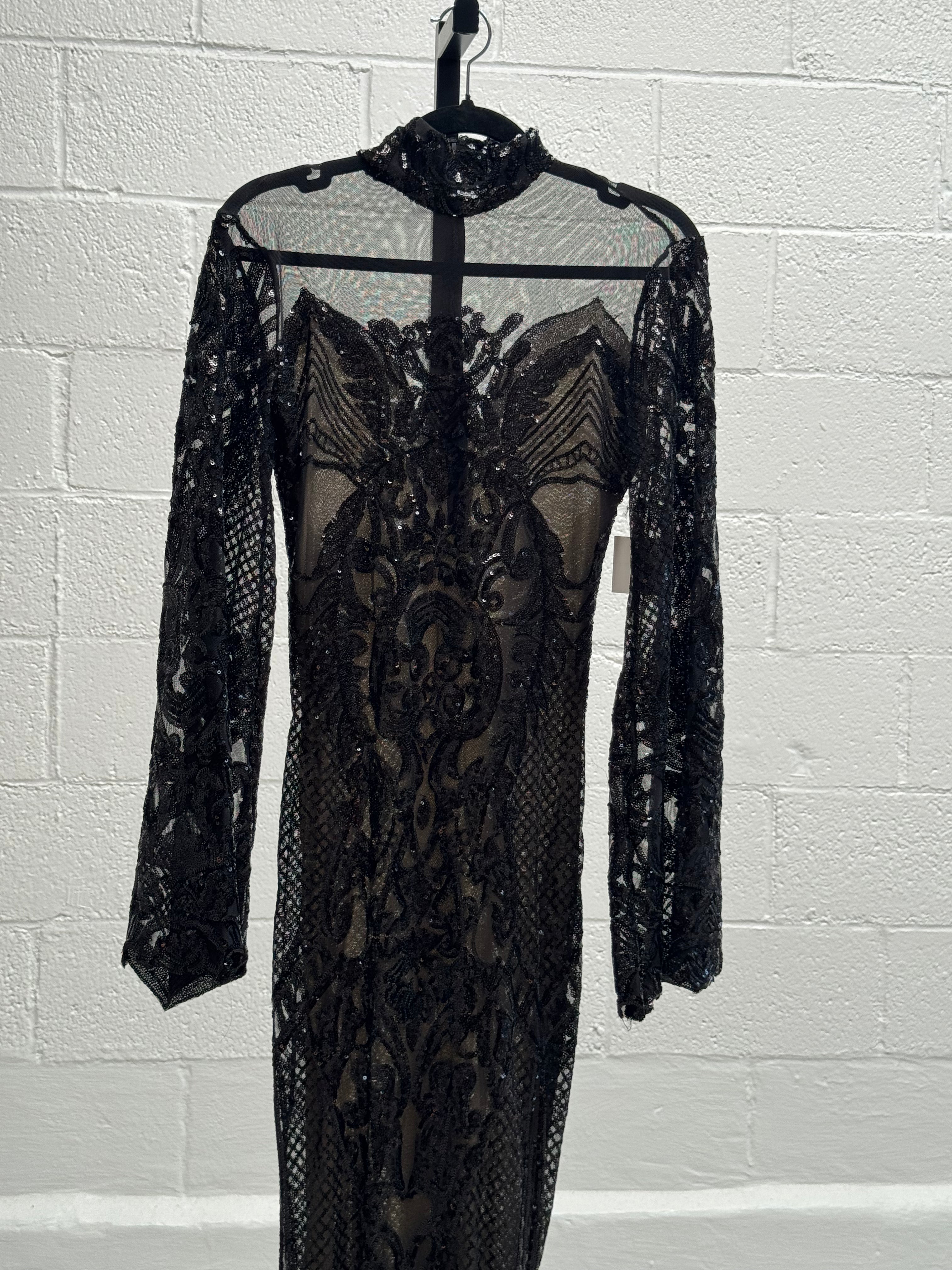 Long beaded black gown