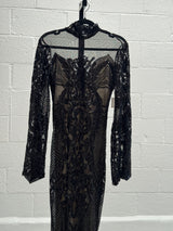 Long beaded black gown