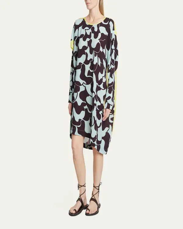 Printed Long Sleeved Tunic Dress