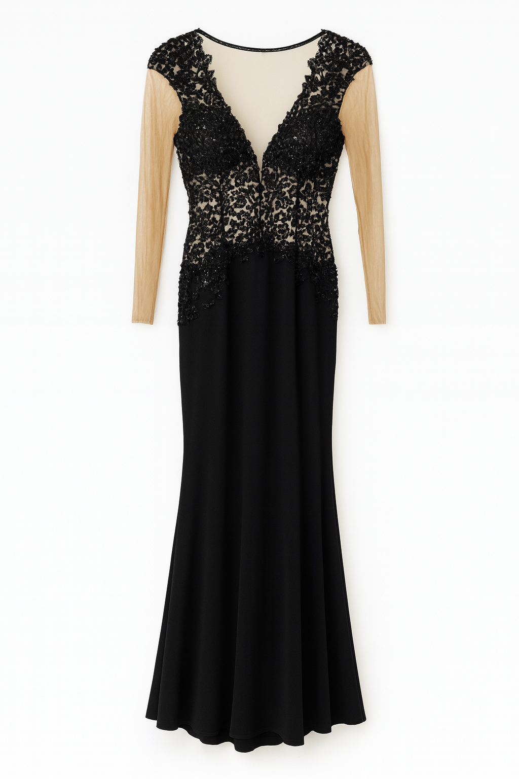 Black and White beaded lace dress