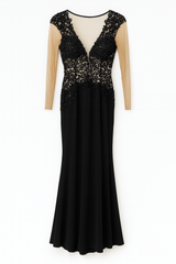 Black and White beaded lace dress