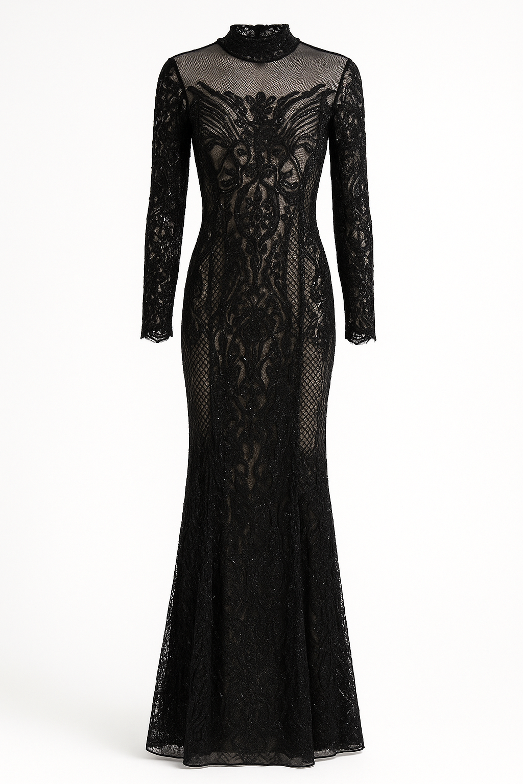 Long beaded black gown
