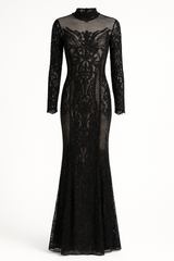 Long beaded black gown