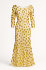 Gold Swirl Embroidered Gown