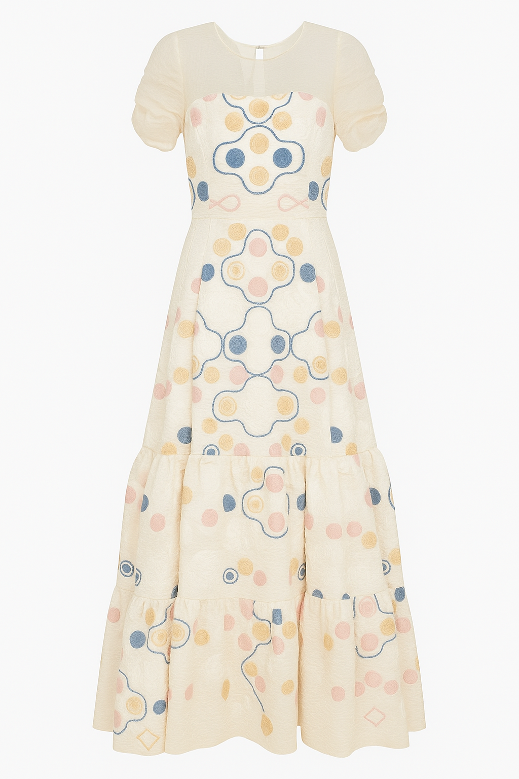 Embroidered Tulle Maxi Dress