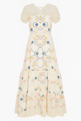 Embroidered Tulle Maxi Dress