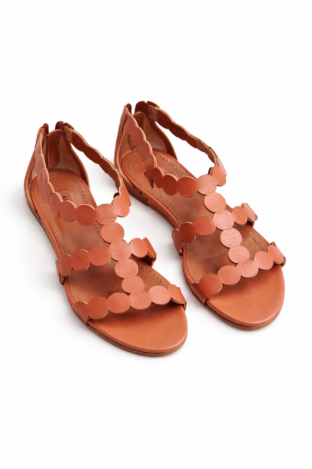 Tan scalloped Sandals