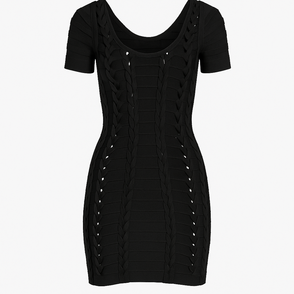 Knotted Black Bodycon Dress