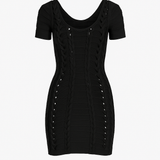 Knotted Black Bodycon Dress