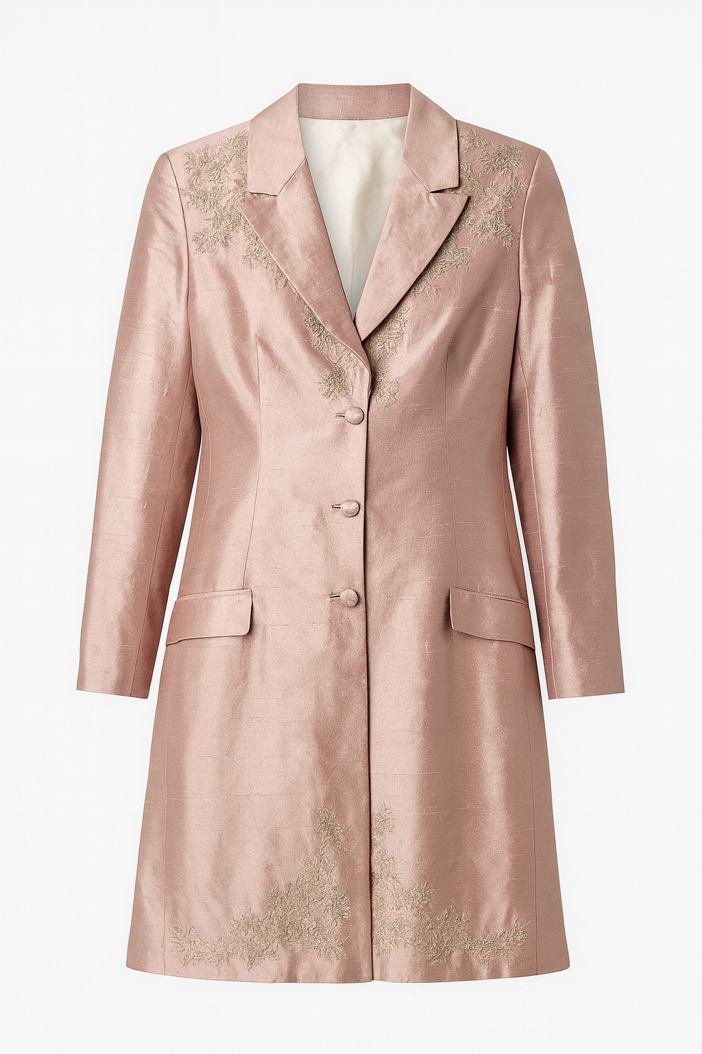 Raw Silk Embroidered Jacket