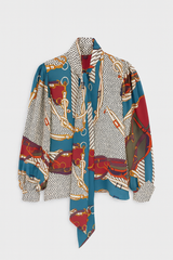Silk Scarf Print Shirt