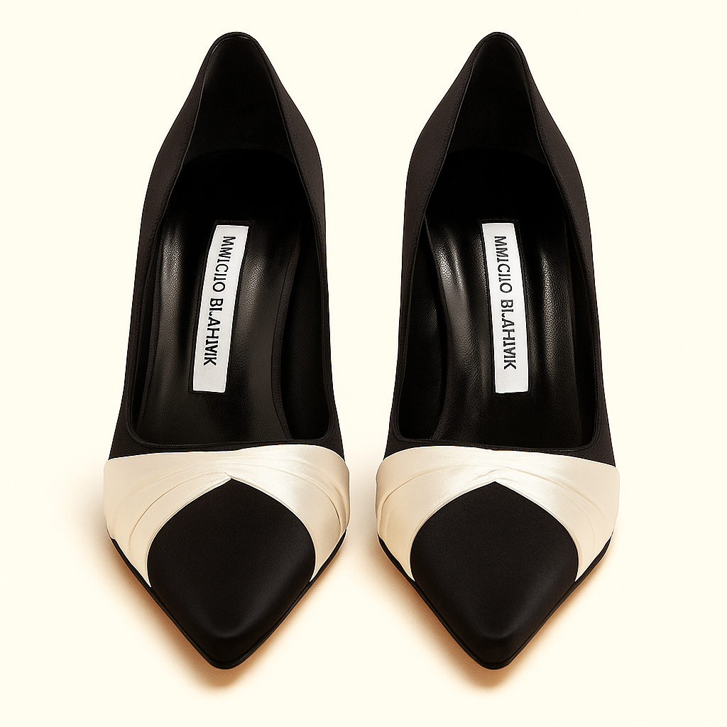 Black and White Satin Heels (39)