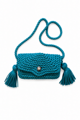 Leather Woven Tassel Bag
