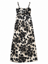 Black and White Floral Gown
