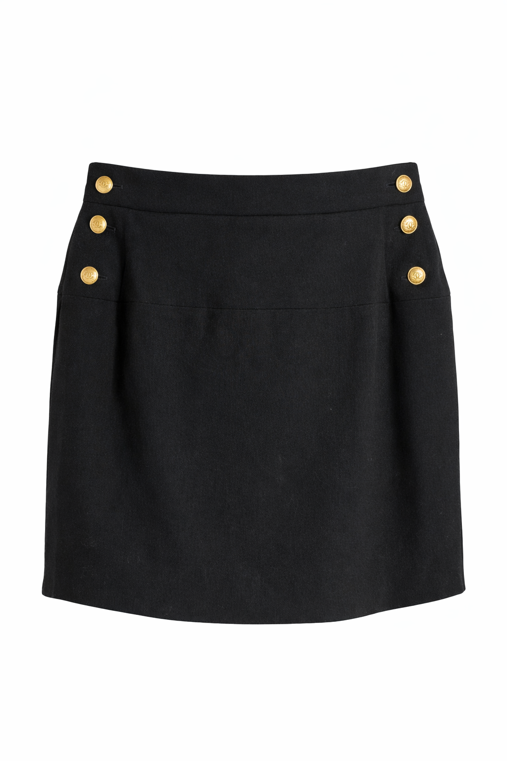 Flap skirt with gold buttons