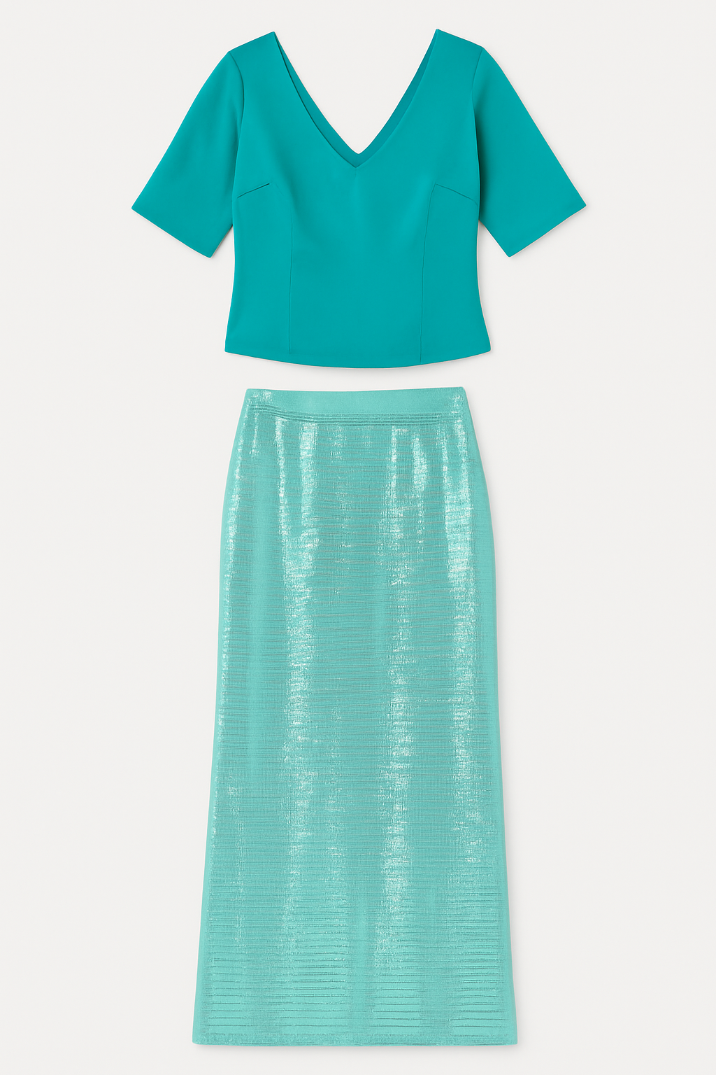 Blue Chiffon Top with sequins skirt