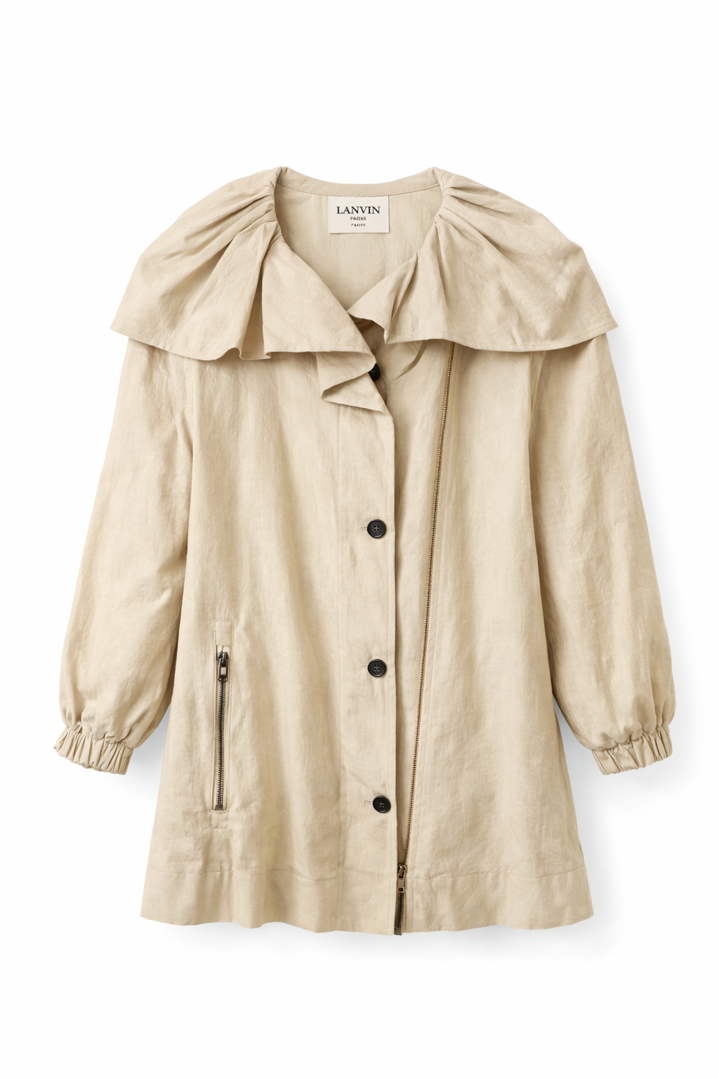 Draped Collar Lightweight Coat