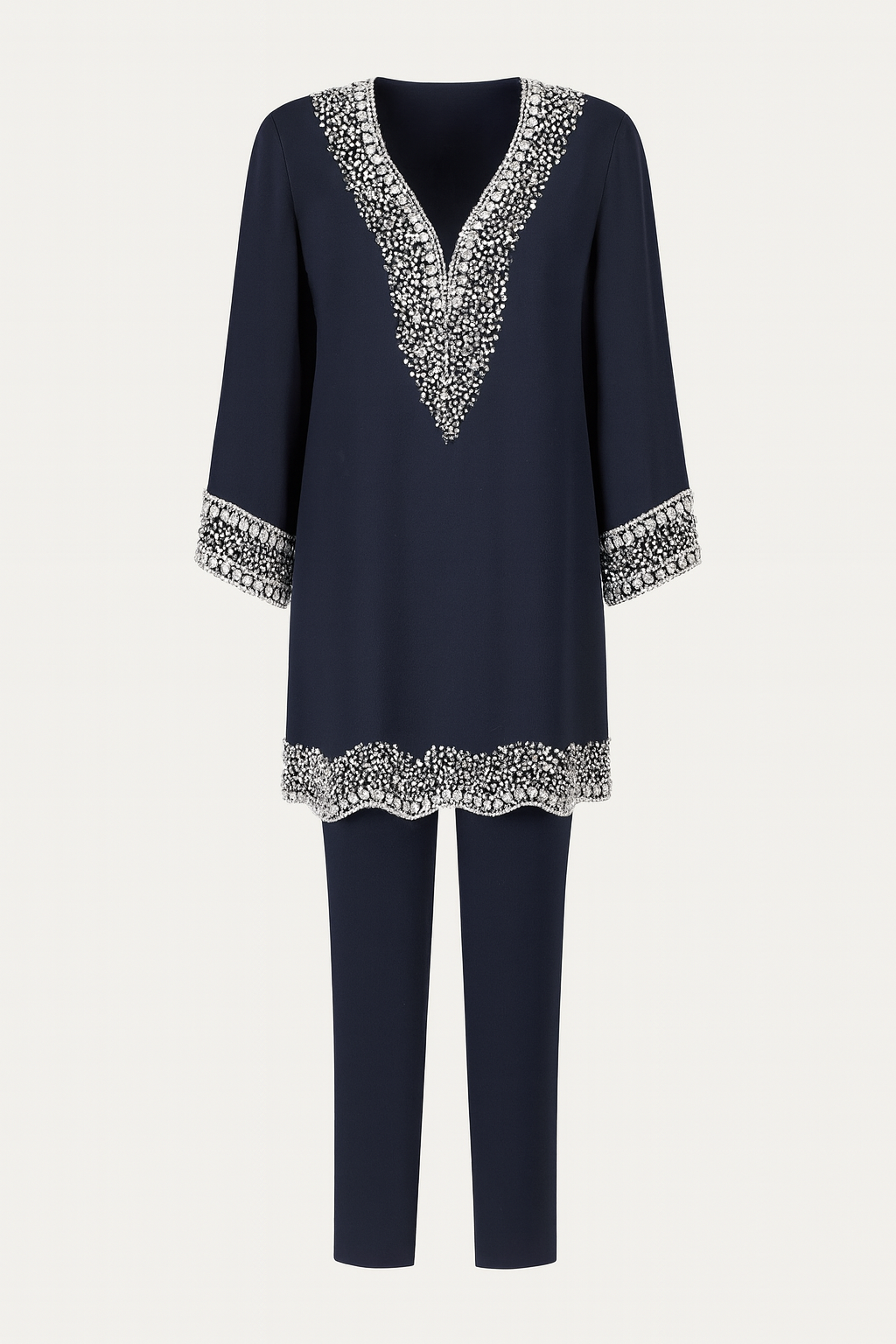 Navy Crystal Shirt and trouser