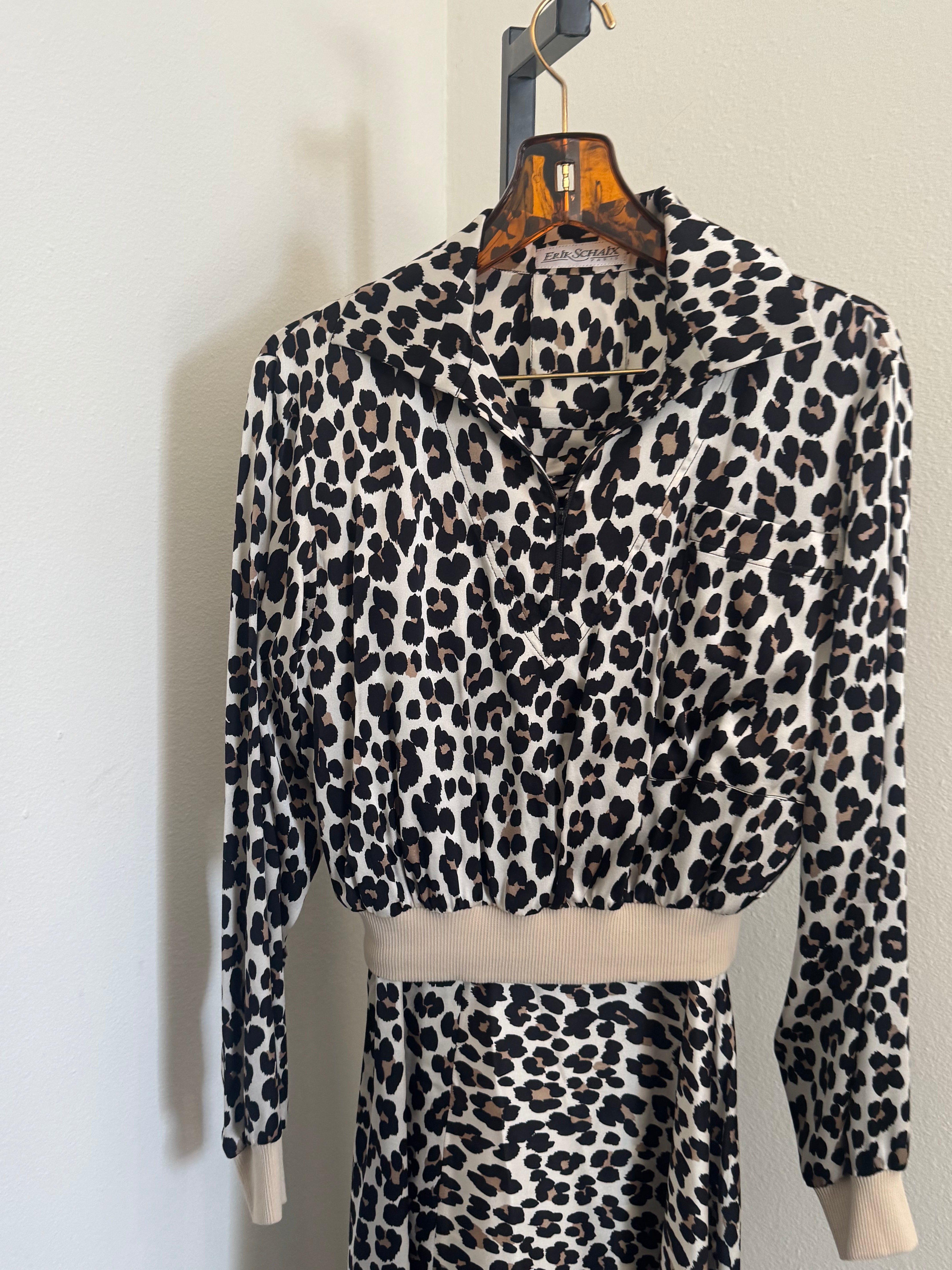 Animal Print Top and Skirt Set