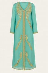 Djellaba in aqua blue