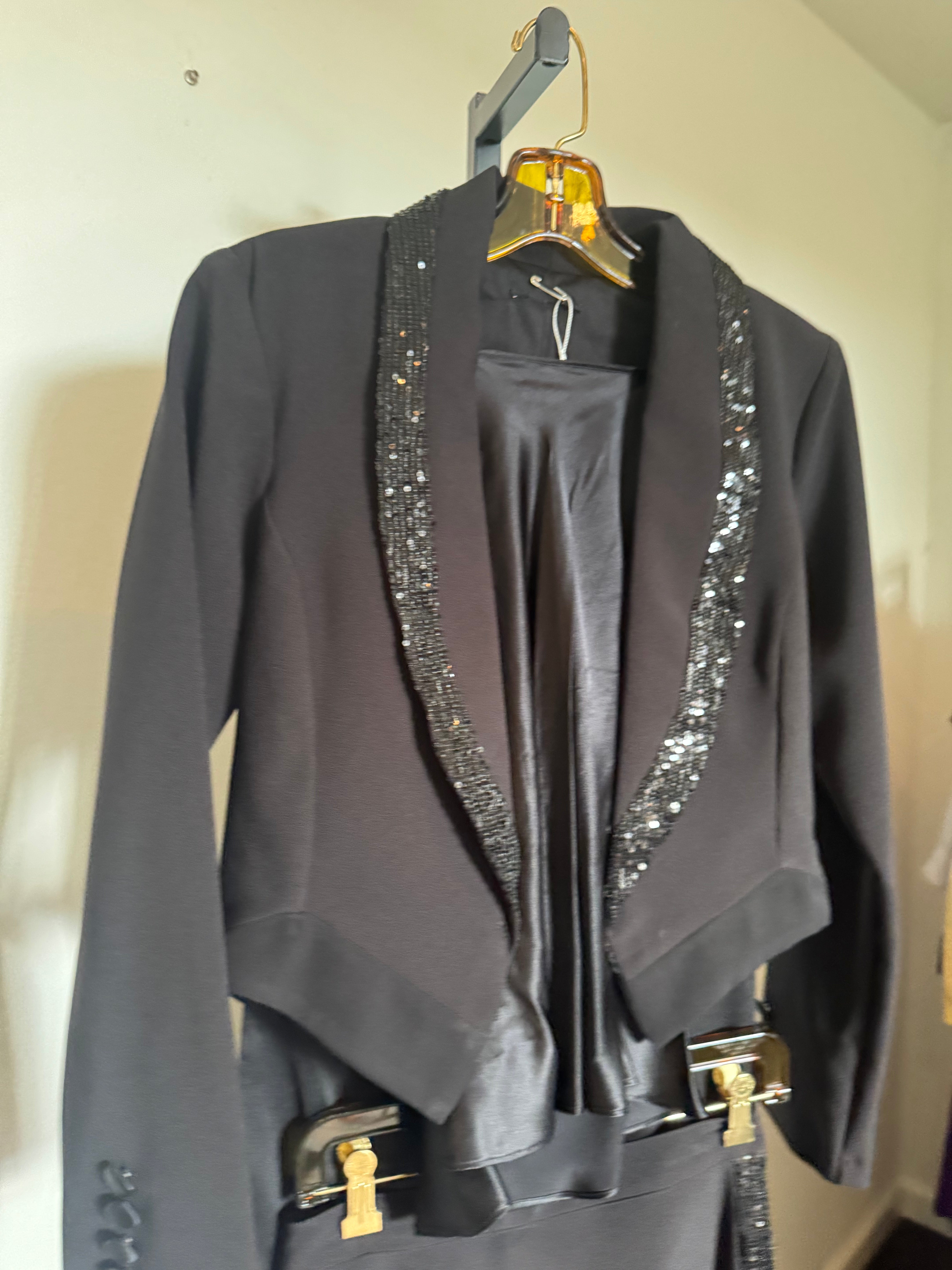 Tuxedo Jacket with Silk Slip and Pants