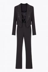 Tuxedo Jacket with Silk Slip and Pants