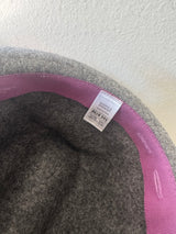Grey Fedora with Purple Ribbon