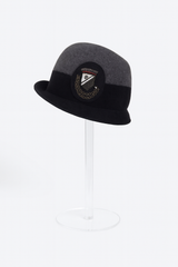 Gray and Black hat with patch