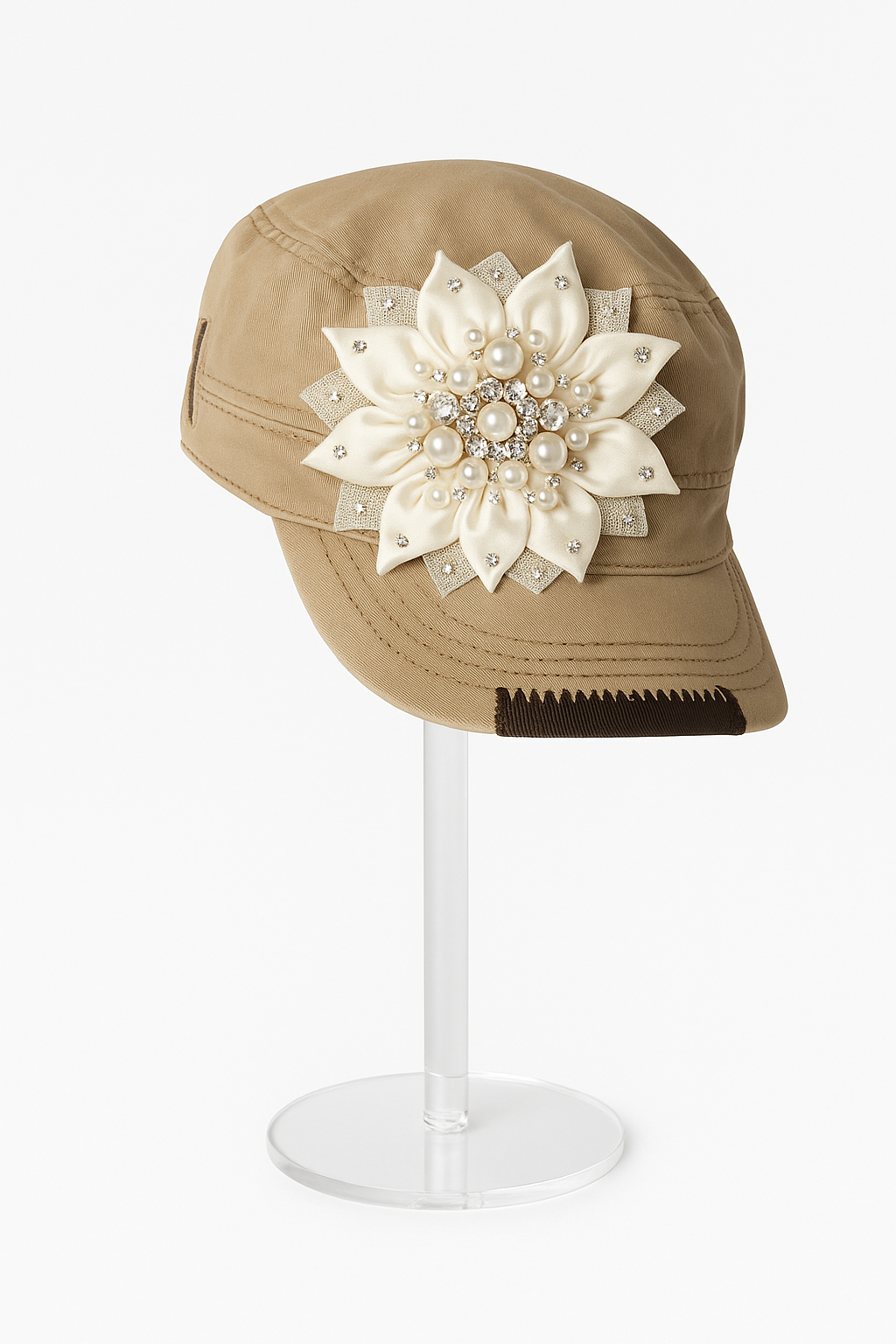 Cap with floral detail
