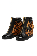 Leopard Boots with Zip